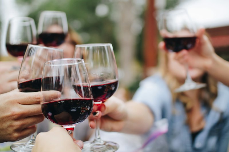 Wine glasses tasting flight