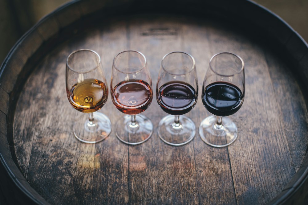 Wine cellar with oak barrels